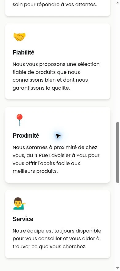 Les valeurs et le service — mobile.